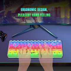 Wired Membrane Keyboard Fully Transparent Gaming Keyboard
