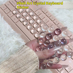 Heightened DIY Crystal Glass Ball Keyboard Stickers