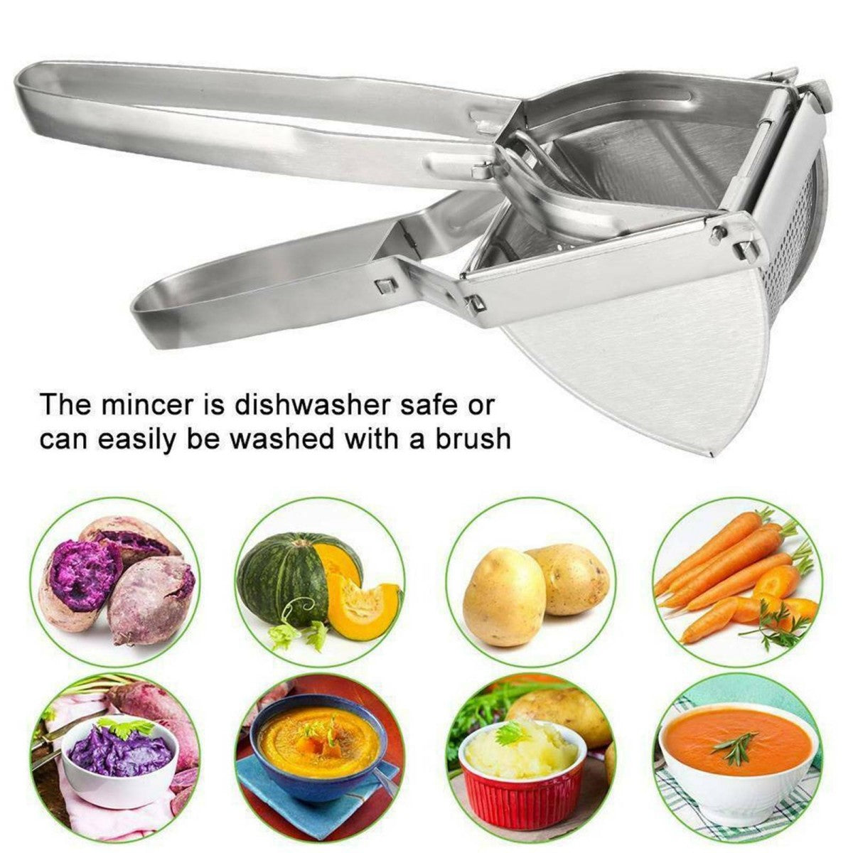 Heavy Duty Steel Potato Ricer Puree Masher Juicer Vegetable Fruit Press Maker UK