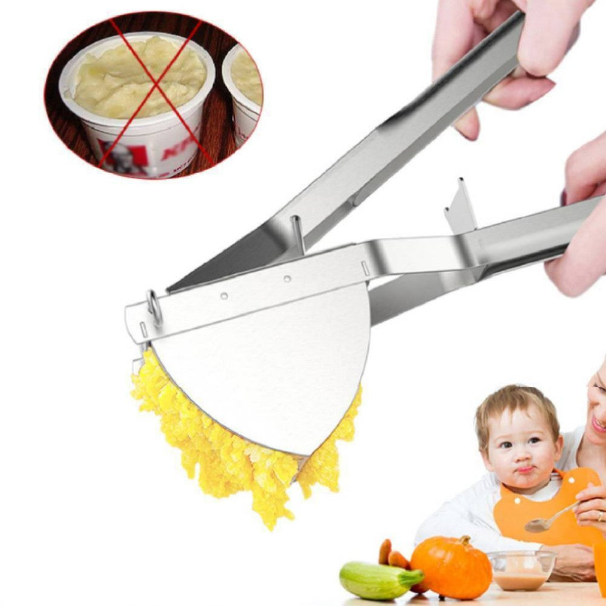 Heavy Duty Steel Potato Ricer Puree Masher Juicer Vegetable Fruit Press Maker UK