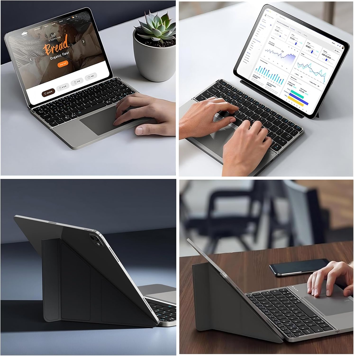 TouchFold Wireless Keyboard for iPad, Mobile & Laptop