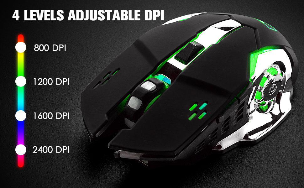 K680 Wireless Rainbow LED Backlit Gaming Keyboard and Mouse Combo