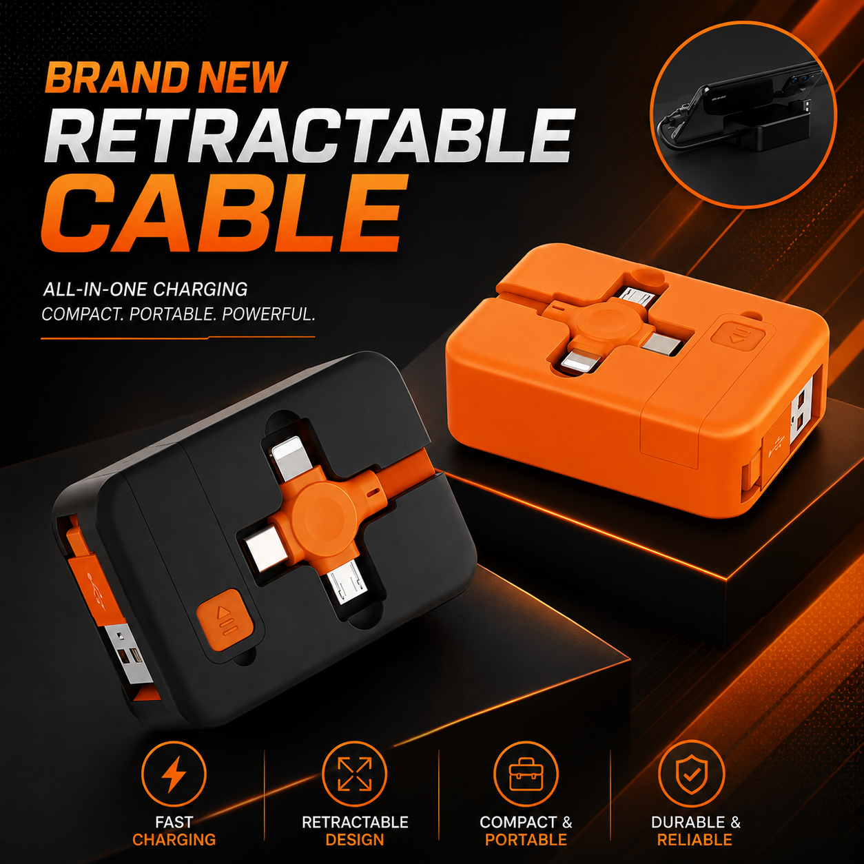 4 In 1 Retractable USB Cable Creative Macaron Type C Micro Cable For I Phone With Phone Stand Charging Data Cable Line Storage Box