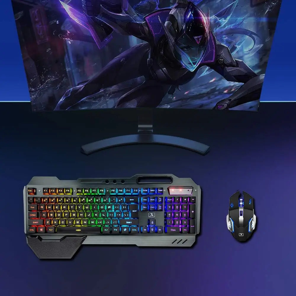 K680 Wireless Rainbow LED Backlit Gaming Keyboard and Mouse Combo