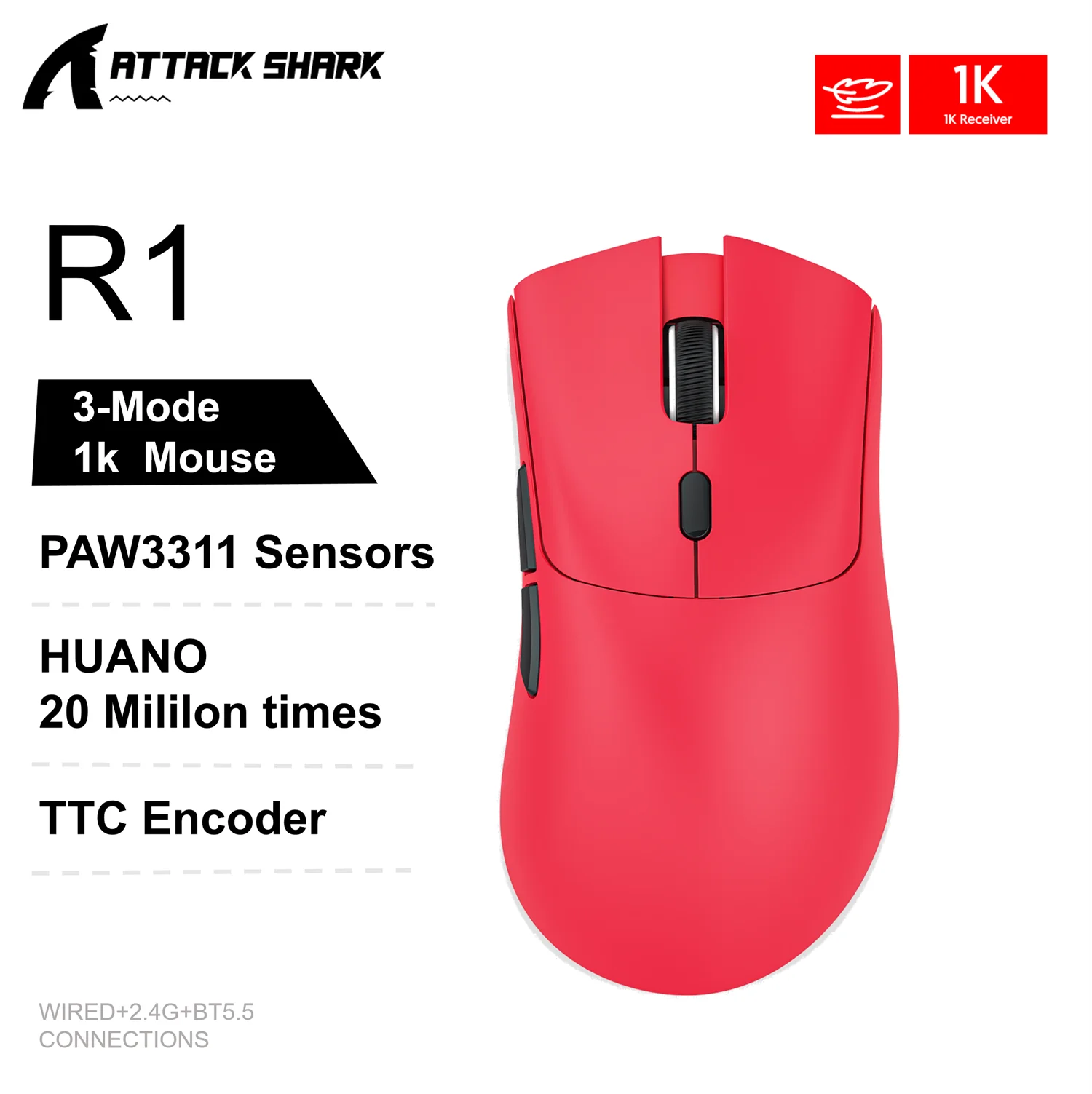 Attack Shark X11 Wireless Gaming Mouse – Tri-Mode, PAW3311 Sensor, 22K DPI, RGB