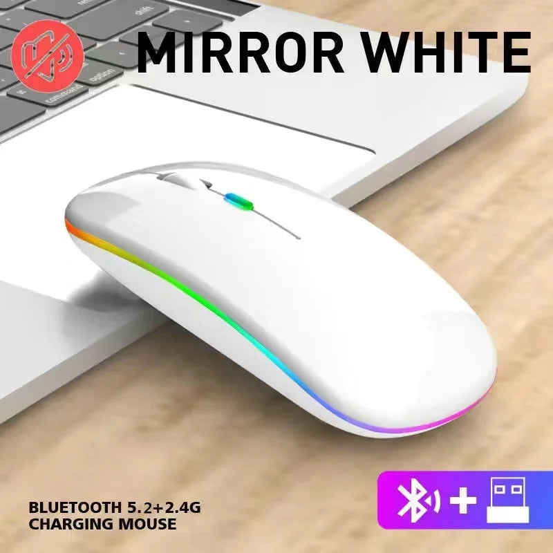 Rechargeable Bluetooth Mouse Wireless Mouse Bluetooth Computer Silent Mause Ergonomic Mini Mouse 2.4Ghz Optical Mice For PC