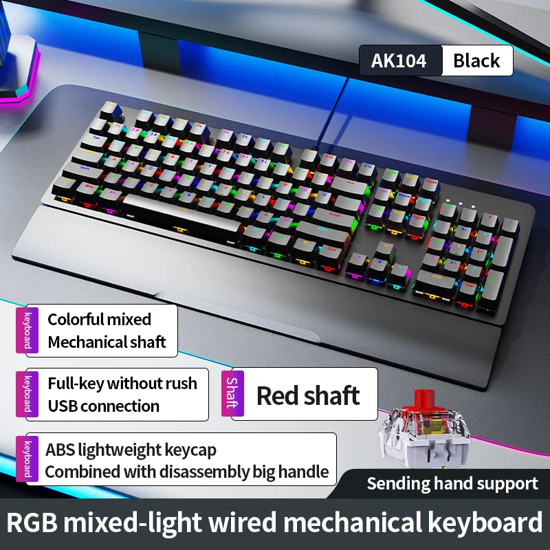 SOREX AK104 Full-Key Mechanical Keyboard Backlit, 104 Keys, for Computer & Office