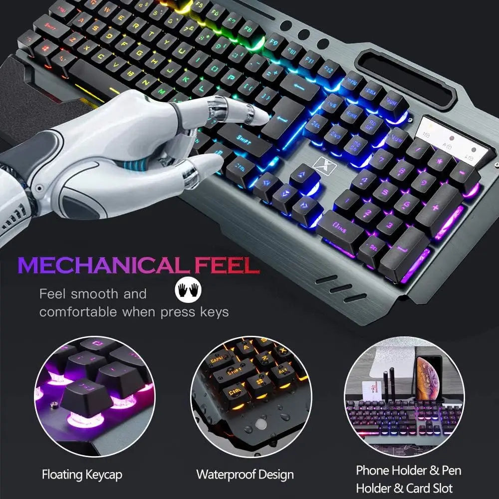 K680 Wireless Rainbow LED Backlit Gaming Keyboard and Mouse Combo