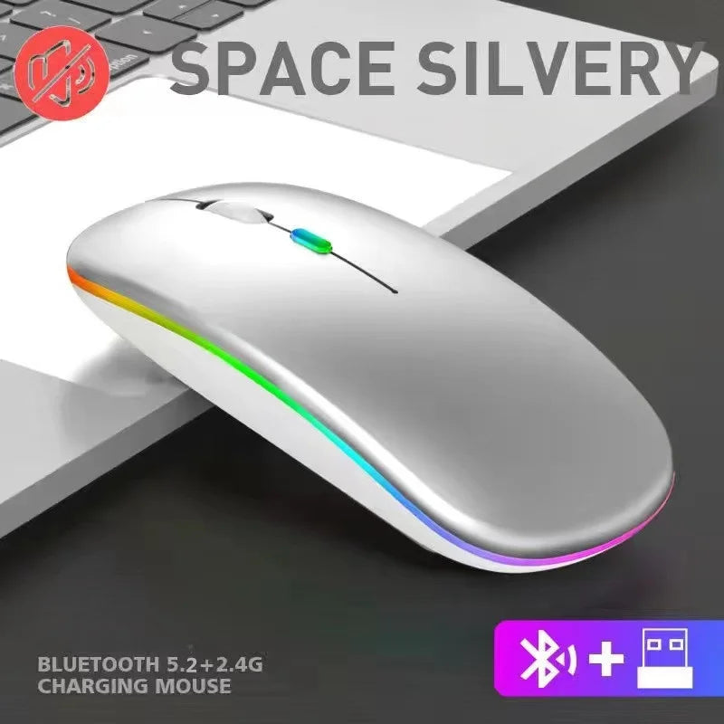 Rechargeable Bluetooth Mouse Wireless Mouse Bluetooth Computer Silent Mause Ergonomic Mini Mouse 2.4Ghz Optical Mice For PC
