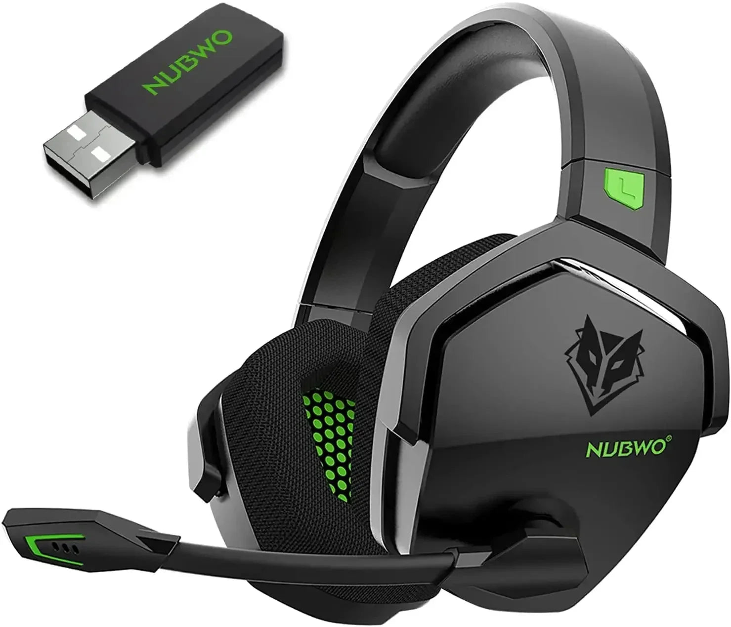 NUBWO G06 Wireless Gaming Headset 2.4GHz Bluetooth 5.3 with Mic 50mm Drivers
