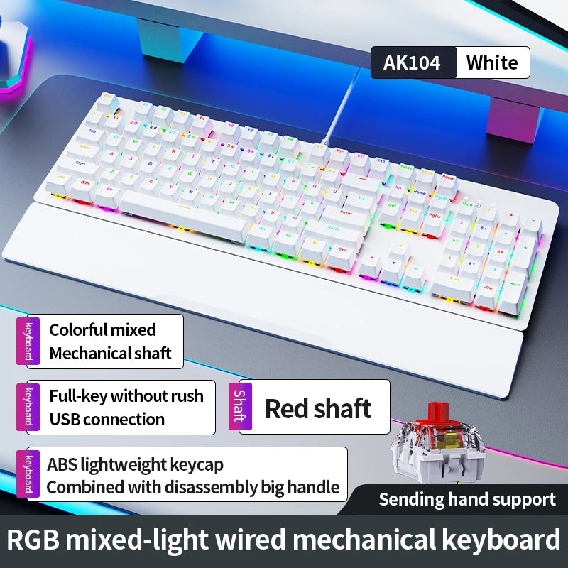 SOREX AK104 Full-Key Mechanical Keyboard Backlit, 104 Keys, for Computer & Office