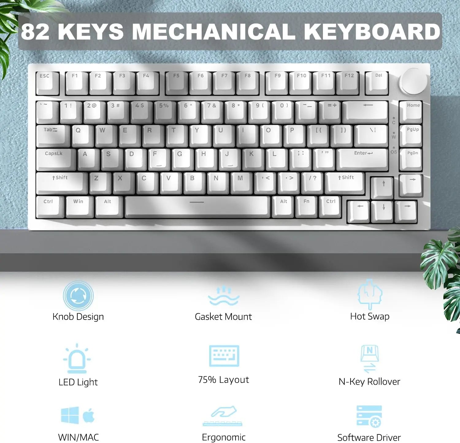Ajazz AK820 82-Key Wireless Gaming Keyboard
