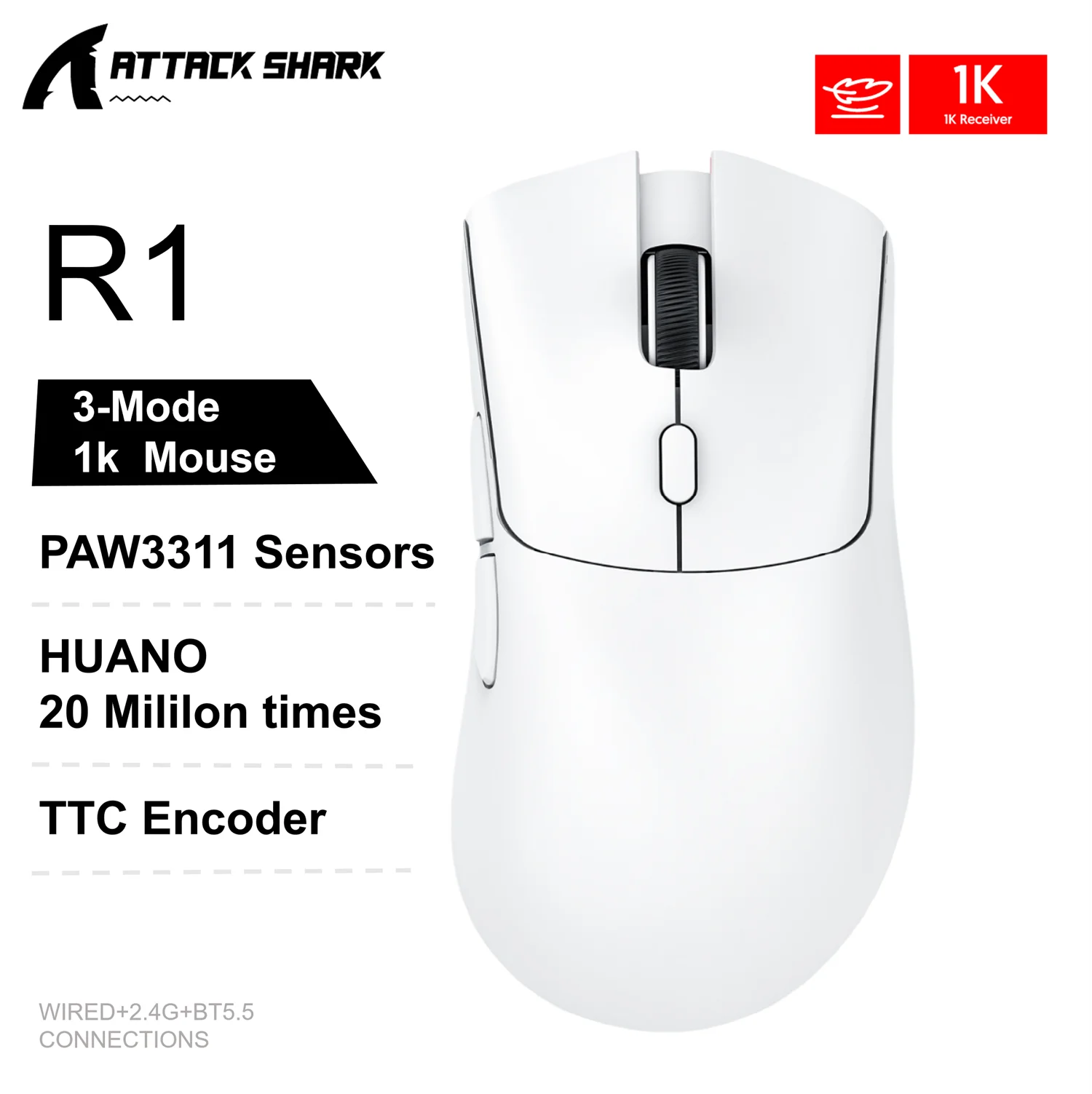 Attack Shark X11 Wireless Gaming Mouse – Tri-Mode, PAW3311 Sensor, 22K DPI, RGB