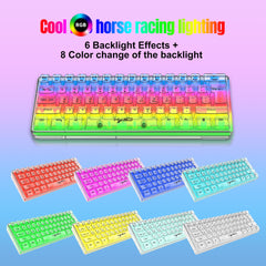Wired Membrane Keyboard Fully Transparent Gaming Keyboard