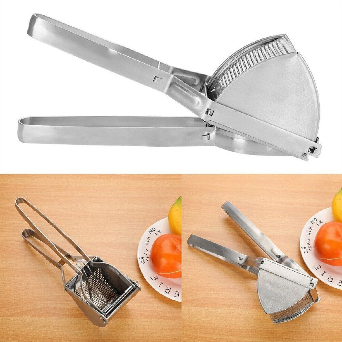 Heavy Duty Steel Potato Ricer Puree Masher Juicer Vegetable Fruit Press Maker UK
