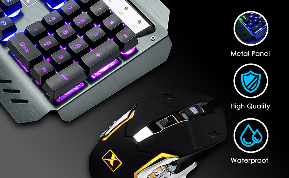 K680 Wireless Rainbow LED Backlit Gaming Keyboard and Mouse Combo