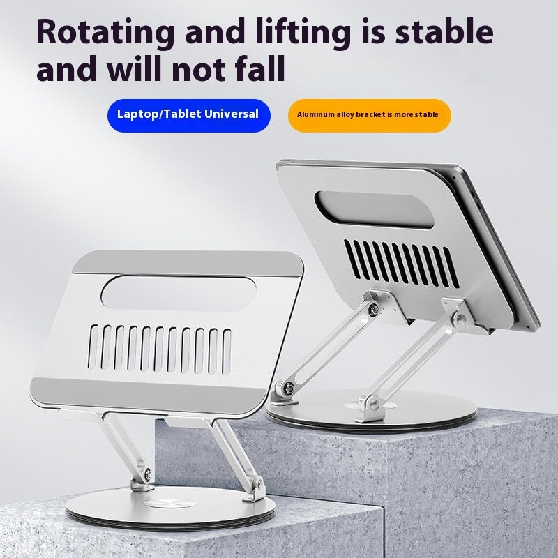 Aluminum Alloy Rotatable Laptop Stand Desktop Height Increased By Lifting And Foldable