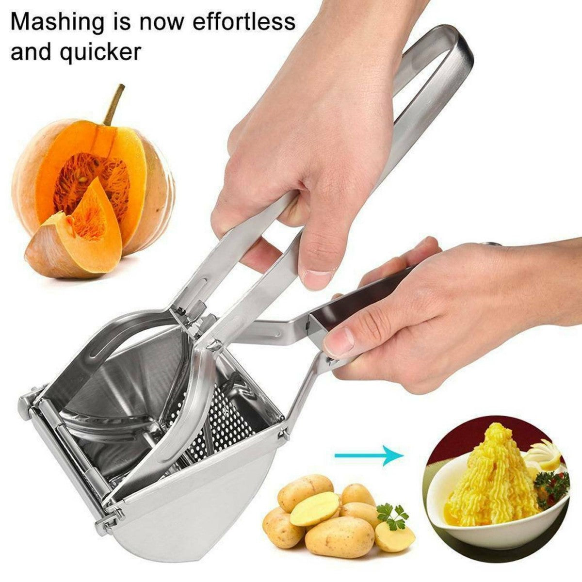 Heavy Duty Steel Potato Ricer Puree Masher Juicer Vegetable Fruit Press Maker UK