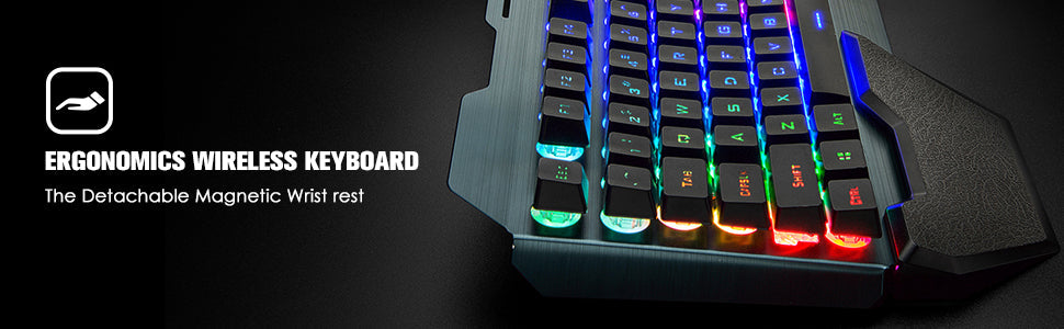 K680 Wireless Rainbow LED Backlit Gaming Keyboard and Mouse Combo