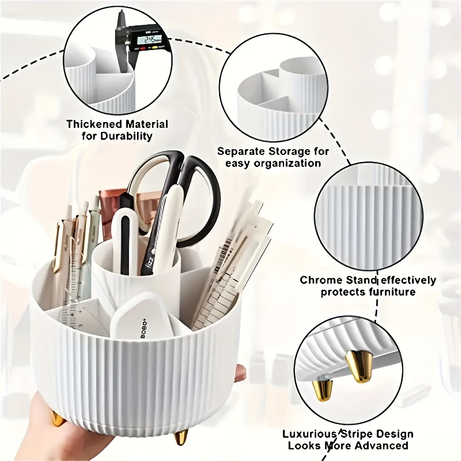 360° Rotating Makeup Cosmetics Organizer for Women